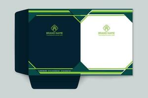 Corporate  green color presentation folder design vector