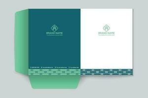 Corporate  green color presentation folder design vector