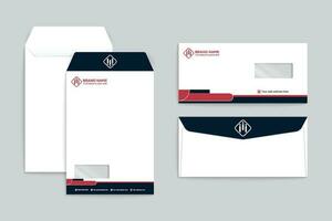 Red and black color envelope design vector