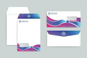 Gradient  color envelope template vector