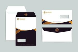 orange  and black color envelope design vector