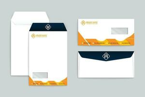 Orange shape envelope design vector