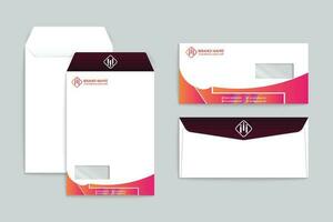 Gradient  color envelope template vector