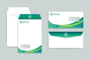 Corporate   green color envelope design vector