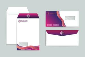 Gradient  color envelope template vector