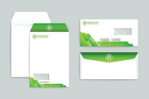 Corporate   green color envelope design vector