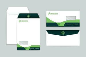 Corporate   green color envelope design vector