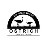 ostrich logo vector template illustration design