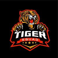 Game Logo Design with Tiger Head Mascot vector