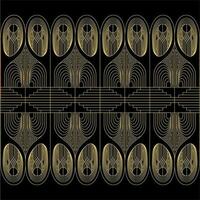 Art Deco Pattern Gradient Geometric Line Black Gold vector