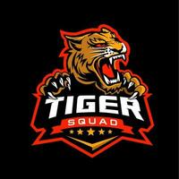 Esport Game Logo Design with Tiger Head Mascot vector