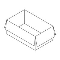 cartulina caja Bosquejo aislado en blanco antecedentes. Envío caja disposición, vector