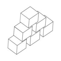 stacked blocks box icon vector