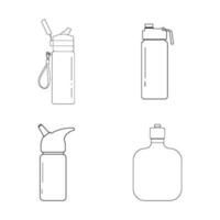 Bebiendo agua botellas icono vector