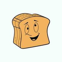 happy bread face vector illustration