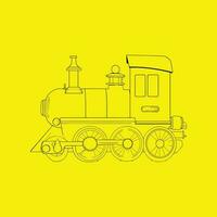 tren línea color página en amarillo antecedentes vector