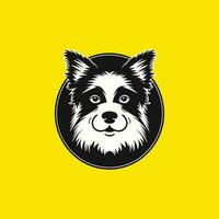 Portrait of a Black dog in Circle vector