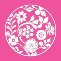simple floral in the circle vector