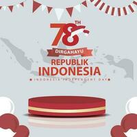 vector Indonesia independiente día 17 agosto celebracion