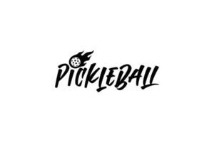 pickleball lettering with moving fireball on letter i. It's great for t-shirt , sticker, logo, etc. vector