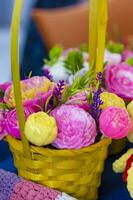 un ramo de flores de flores ese son hecho de jabón. jabón ramo, flor acuerdo. para interior decoración o como un regalo. foto