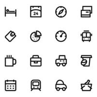 Holiday and Travel Fun Bold Line Icons vector