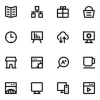 Pack of Web Management Bold Line Icons vector