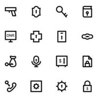 Pack of Security Bold Line Icons vector