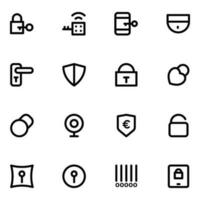 Pack of Security Elements Bold Line Icons vector