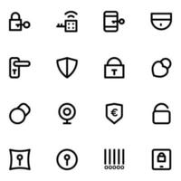 Pack of Security Elements Bold Line Icons vector