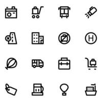 Pack of Travel and Hotel Bold Line Icons vector