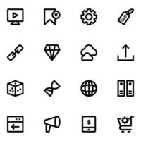 Set of SEO and Web Bold Line Icons vector