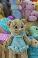 Knitted toys. Crocheted cute little animals. handmade toy, Plush Stuffed toys, photo