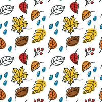 Autumn foliage. Raindrops. Autumn mood. Seamless pattern. Vector. vector