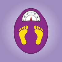 weight scales vector, purple color and numbers on purple background - vector illustrator.