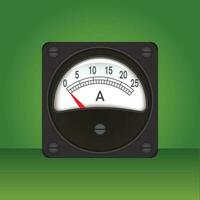 Voltmeter icon on green background. Flat illustration of voltmeter vector icon for web design and etc.