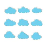 Cloud. Abstract blue cloudy set isolated on white background. Vector illustration.