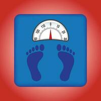 weight scales vector, blue color and numbers on red background - vector illustrator.