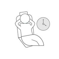 Free time icon relax after work Put your hands behind your head, lean into the chair. Line symbol on white background. Editable stroke vector illustration EPS 10.