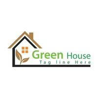 Vector green eco house logo concept