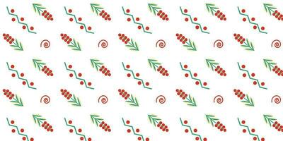 Vector seamless background in scandinavian style geometric patterns red berry currant on a white background Vector EPS10