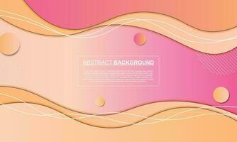 Gradient wave papercut style with white lines background. vector