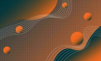 Gradient wave and lines background. vector