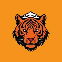 Mountain Rock with Tiger Leopard Cheetah head Logo Design vector