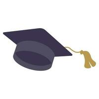 sencillo graduación gorra. académico gorra. Universidad educación sombrero ilustración. graduación concepto símbolo icono vector