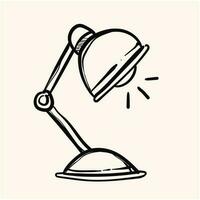 table lamp illustration with hand drawn doodle style vector