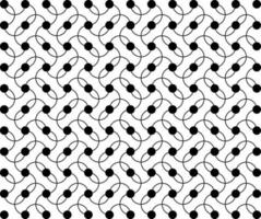 Seamless pattern of black dots and lines, abstract background curves and round dots. vector