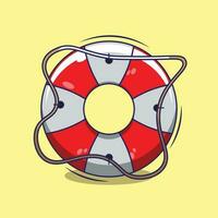 beach tires lifeguard vector cartoon illustration