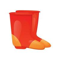 Rubber boots for gardening in autumn, vector isolated cartoon illustration.