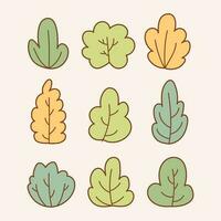 Hand Drawn bushes simple flat design vector